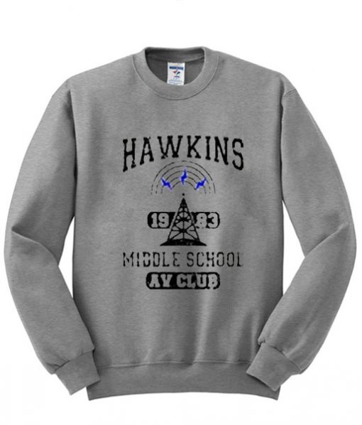 hawkins 1983 middle school sweatshirt