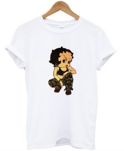 Betty Boop Soldier Camo T-Shirt