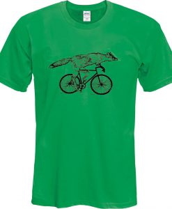 Fox on a bicycle t shirt