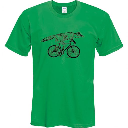 Fox on a bicycle t shirt
