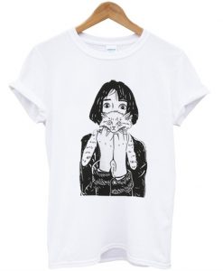 Girl With Cat T-Shirt