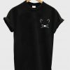 kitten pocket logo t shirt