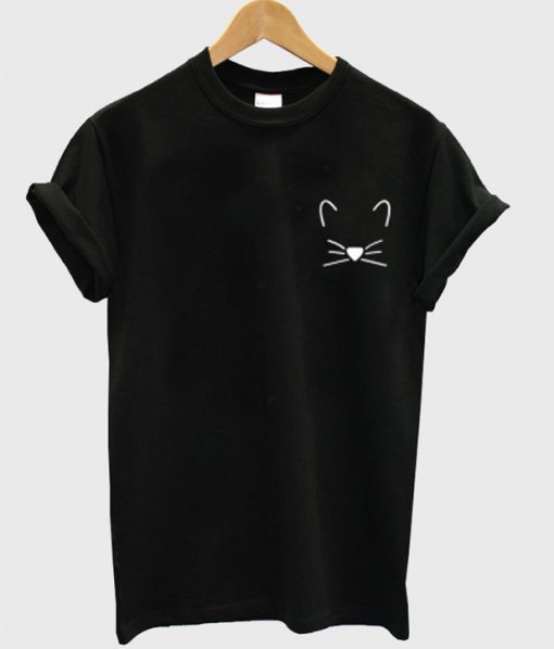 kitten pocket logo t shirt