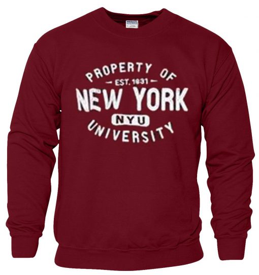 property of new york university sweatshirt