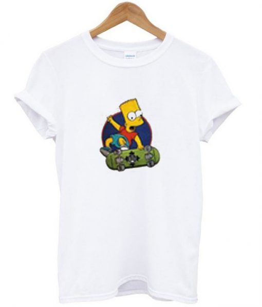 Bart Simpson Playing Skateboard T Shirt