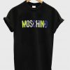 Black Moschino Top Blue And Yellow Logo T Shirt