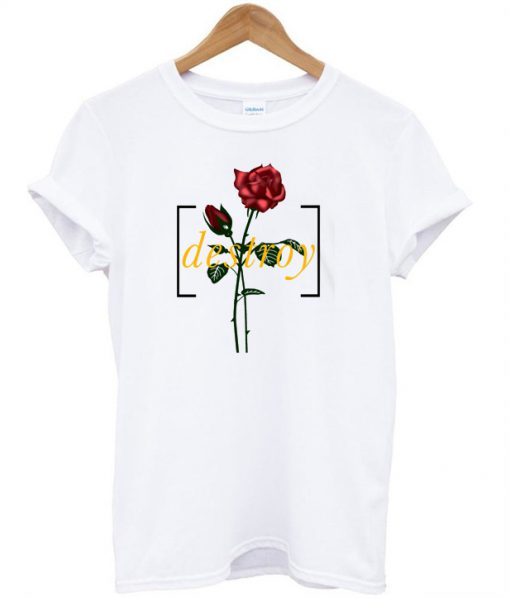 Destroy Rose white T-shirt