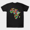 Flags of Africa Map T shirt