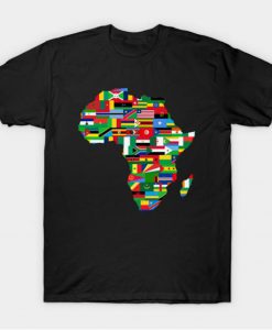 Flags of Africa Map T shirt