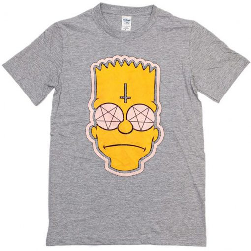 bart simpson satanic grey T-shirt