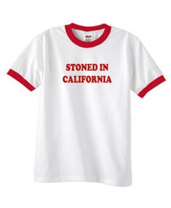 stoned in california ringer tshirt