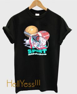 90s Vintage Black Sweat Shirt Ball Sports T-Shirt