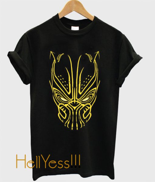 Black Panther - Killmonger - Golden Jaguar Glowing Mask T-Shirt