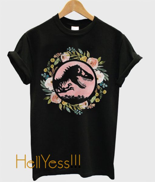 Floral Jurassic Park T Shirt