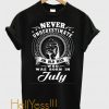Never underestimate an old man who was born in july t shirt