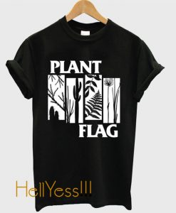 Plant Flag - White Print T-Shirt