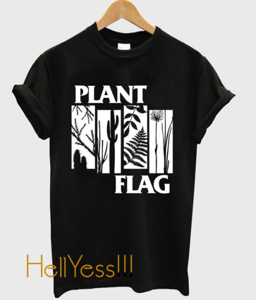 Plant Flag - White Print T-Shirt