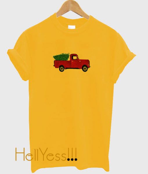 Red Truck in Yellow t shirt