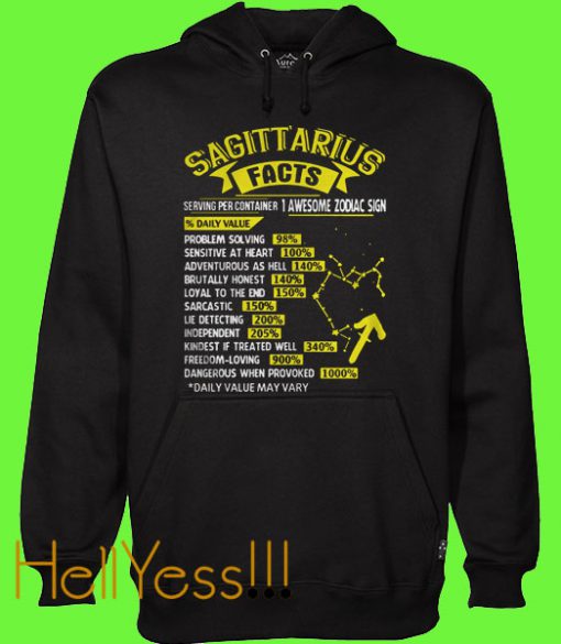 Sagittarius facts serving per container 1 awesome zodiac sign Hoodie