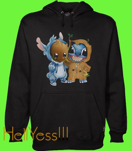 Stitch And Groot Anime version Hoodie