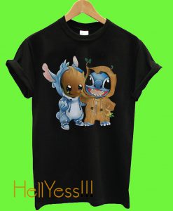 Stitch And Groot Anime version T Shirt