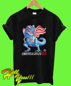 Ameri Saurus Rex American flag 4th of July T Shirt