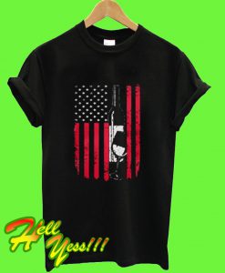 American Flag wine T Shirt