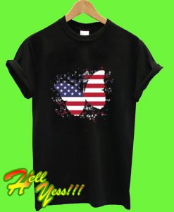 Butterfly America Flag T Shirt