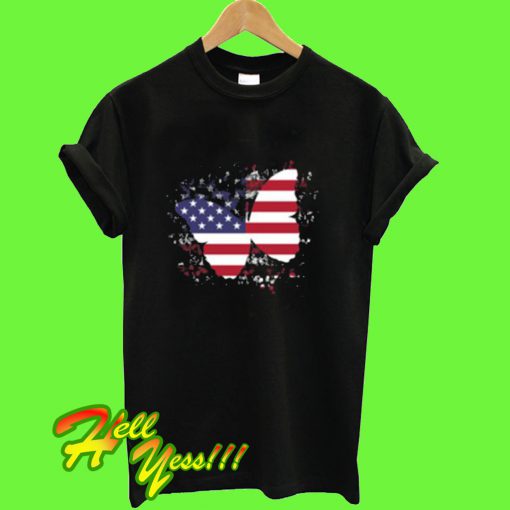 Butterfly America Flag T Shirt