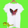 Butterfly American Flag T Shirt