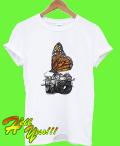 Butterfly And Camera T Shirt