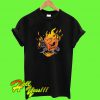 Cyberpunk 2077 Samurai Skull Flames Logo T Shirt