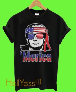 Donald Trump Merica USA flag T Shirt