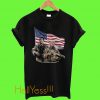 Ronald Reagan And Donald Trump USA Flag Presidential Soldiers T Shirt