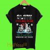 Sloth Cycling Team Lazy Sloth Sleeping On Bicycle Winter Mean Girls T-shirt