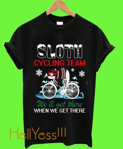 Sloth Cycling Team Lazy Sloth Sleeping On Bicycle Winter Mean Girls T-shirt