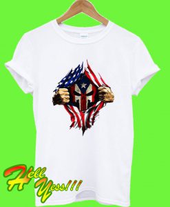American Flag skull Independence day T Shirt