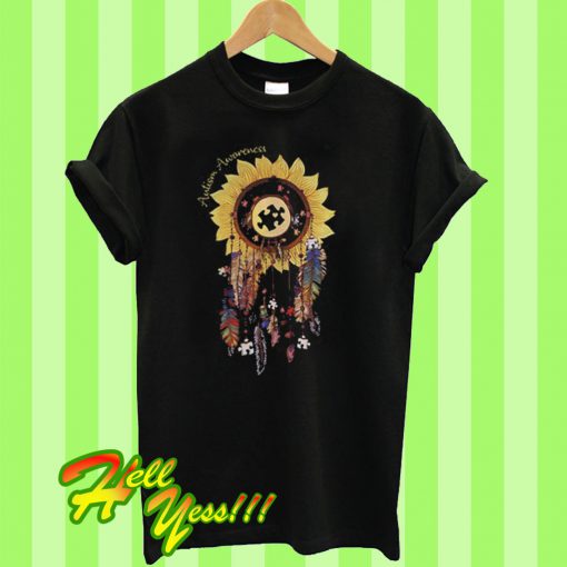 Autism awareness sunflower dream catcher T Shirt