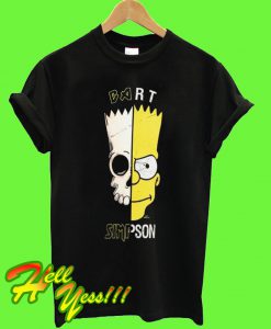 Bart Simpson Skull Print T Shirt