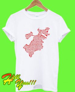 Boston Map Art T Shirt