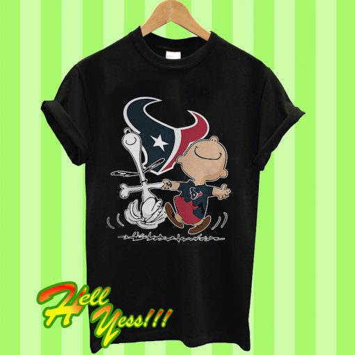 Charlie Brown And Snoopy Houston Texans T Shirt