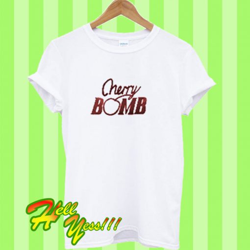 Cherry Bomb Little Letter maroon T Shirt