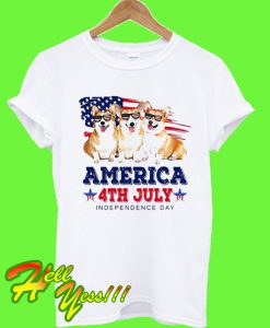 Corgi America 4th July independence day T Shirt