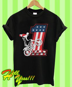 Evel Knievel America Flag T Shirt