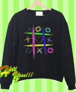 Fitted Colorful Tic Tac Toe Kids Game Sweatshirt