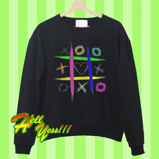 Fitted Colorful Tic Tac Toe Kids Game Sweatshirt