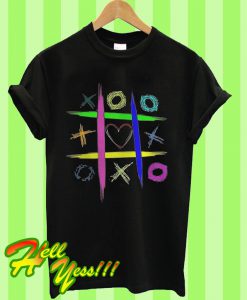 Fitted Colorful Tic Tac Toe Kids Game T Shirt