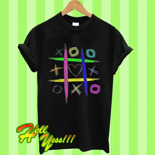 Fitted Colorful Tic Tac Toe Kids Game T Shirt