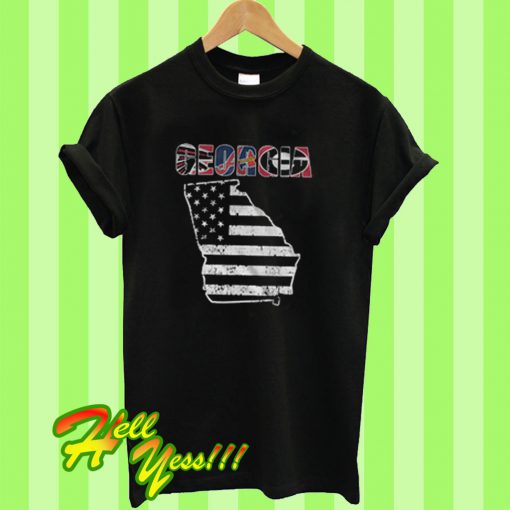 Georgia USA Flag Map Atlanta T Shirt