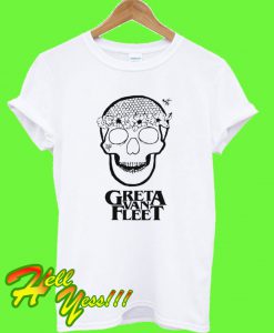 Greta Van Fleet flower power skull T Shirt